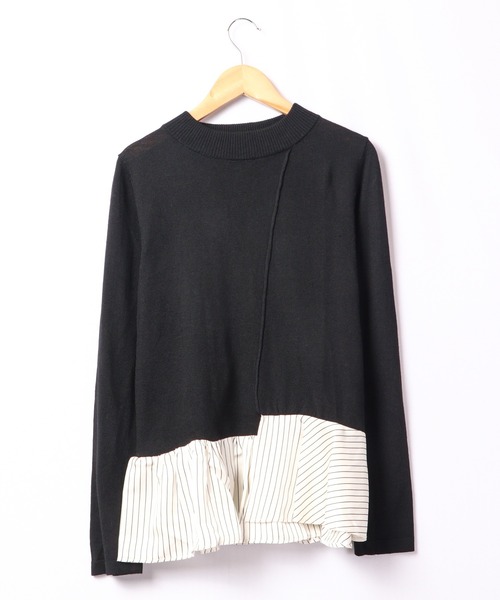 TRANOI（トラノイ）の「TRANOI ペプラム付きニット（ニット/セーター・レディース・ブラック/ネイビー/グレー・FREE）」の5枚目の写真