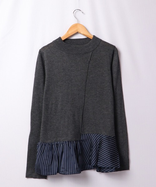TRANOI（トラノイ）の「TRANOI ペプラム付きニット（ニット/セーター・レディース・ブラック/ネイビー/グレー・FREE）」の9枚目の写真