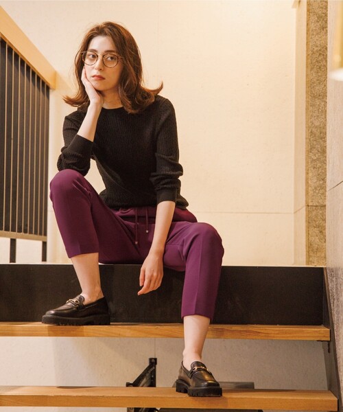 OPAQUE.CLIP（オペークドットクリップ）の「◆デュアルストレッチ イージーテーパードパンツ【WEB限定サイズ】（その他パンツ・レディース・チャコールグレー/ブラック/イエロー/ブルー/パープル系・34/36/38/40/42）」の14枚目の写真