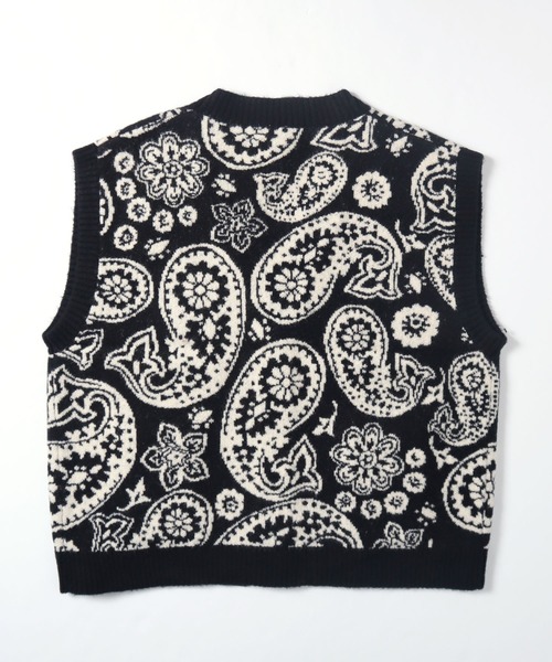 Salong hameu（サロン ハミュー）の「モヘア風ニットベストカーディガン/ペイズリー/幾何学柄/アーガイルチェック/レオパード・ひょう柄/スター・星柄（ニット/セーター・メンズ・ブラック系その他/ブラウン系その他/ブルー系その他/ブラック系その他2/オレンジ系その他・M/L）」の11枚目の写真