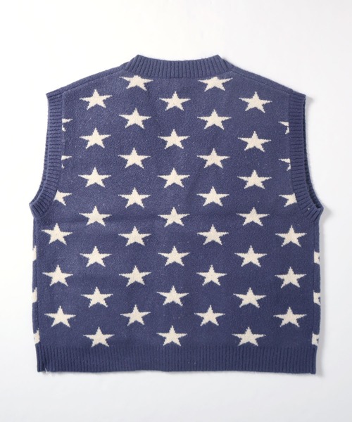 Salong hameu（サロン ハミュー）の「モヘア風ニットベストカーディガン/ペイズリー/幾何学柄/アーガイルチェック/レオパード・ひょう柄/スター・星柄（ニット/セーター・メンズ・ブラック系その他/ブラウン系その他/ブルー系その他/ブラック系その他2/オレンジ系その他・M/L）」の17枚目の写真