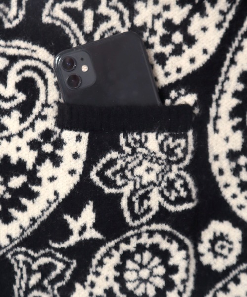 Salong hameu（サロン ハミュー）の「モヘア風ニットベストカーディガン/ペイズリー/幾何学柄/アーガイルチェック/レオパード・ひょう柄/スター・星柄（ニット/セーター・メンズ・ブラック系その他/ブラウン系その他/ブルー系その他/ブラック系その他2/オレンジ系その他・M/L）」の19枚目の写真