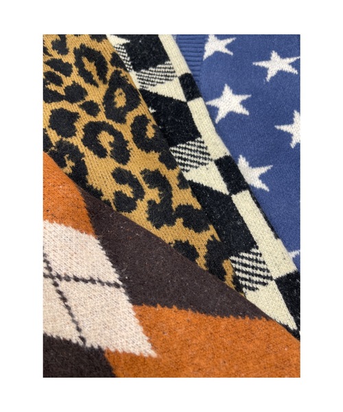 Salong hameu（サロン ハミュー）の「モヘア風ニットベストカーディガン/ペイズリー/幾何学柄/アーガイルチェック/レオパード・ひょう柄/スター・星柄（ニット/セーター・メンズ・ブラック系その他/ブラウン系その他/ブルー系その他/ブラック系その他2/オレンジ系その他・M/L）」の22枚目の写真