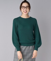 UNTITLED | 【軽い着心地】求心編みパフスリーブニット＜洗える／ウール混＞(ニット/セーター)