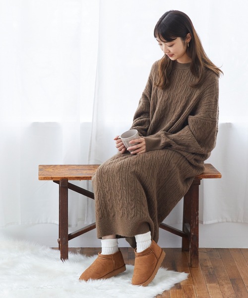 mooimooi（モーイモーイ）の「撥水　ショートムートンブーツ（ブーツ・レディース・チャコールグレー/キャメル/ベージュ/ダークブラウン/ブラック/アイボリー系・3L/L/LL/M/S/4L）」の22枚目の写真