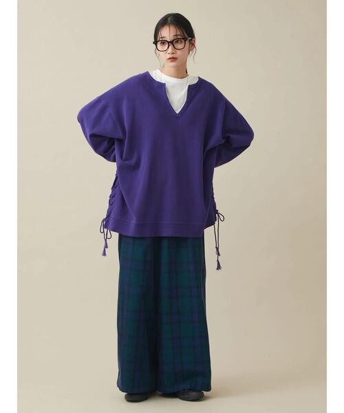CRAFT STANDARD BOUTIQUE(クラフトスタンダードブティック)の「コーデュロイワイドイージーパンツ *(その他パンツ・レディース・ブルー系その他/グレー系その他3/ホワイト系その他7・L/M)」の10枚目の写真