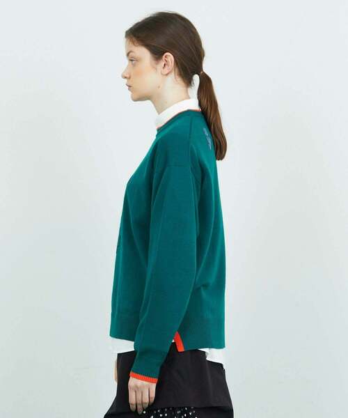 FRAPBOIS（フラボア）の「ドードーニット（ニット/セーター・レディース・ターコイズブルー/グレー・1/2）」の3枚目の写真