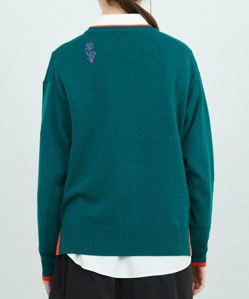 FRAPBOIS（フラボア）の「ドードーニット（ニット/セーター・レディース・ターコイズブルー/グレー・1/2）」の4枚目の写真