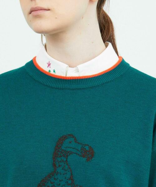 FRAPBOIS（フラボア）の「ドードーニット（ニット/セーター・レディース・ターコイズブルー/グレー・1/2）」の5枚目の写真