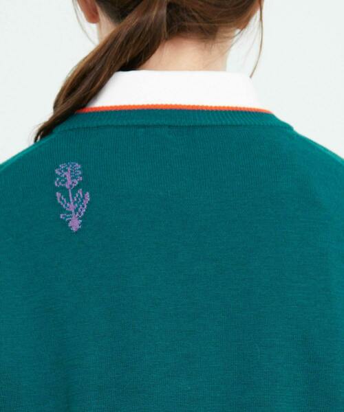 FRAPBOIS（フラボア）の「ドードーニット（ニット/セーター・レディース・ターコイズブルー/グレー・1/2）」の10枚目の写真