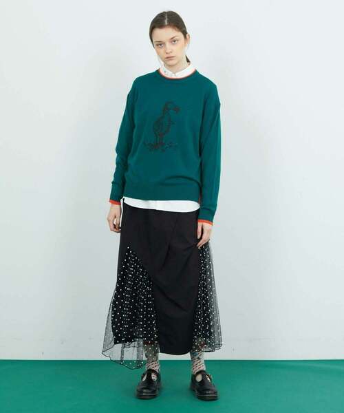 FRAPBOIS（フラボア）の「ドードーニット（ニット/セーター・レディース・ターコイズブルー/グレー・1/2）」の11枚目の写真