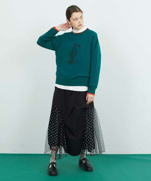 FRAPBOIS（フラボア）の「ドードーニット（ニット/セーター・レディース・ターコイズブルー/グレー・1/2）」の13枚目の写真