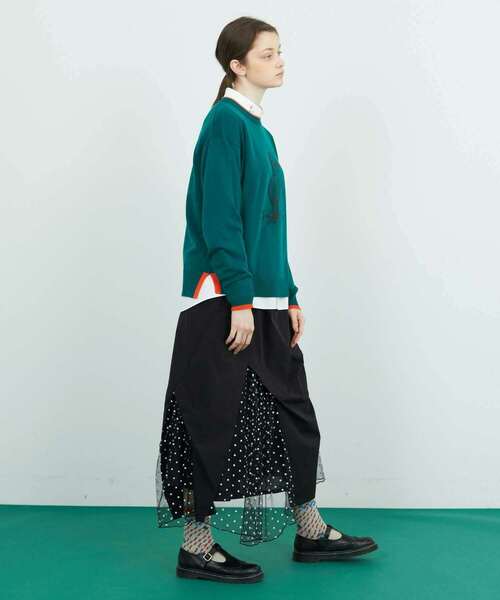 FRAPBOIS（フラボア）の「ドードーニット（ニット/セーター・レディース・ターコイズブルー/グレー・1/2）」の15枚目の写真