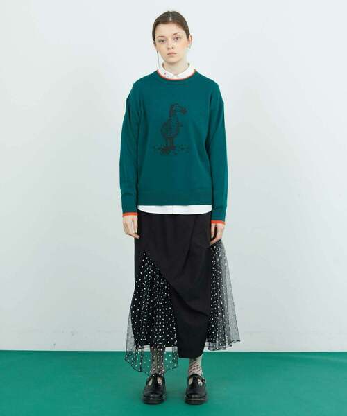 FRAPBOIS（フラボア）の「ドードーニット（ニット/セーター・レディース・ターコイズブルー/グレー・1/2）」の17枚目の写真