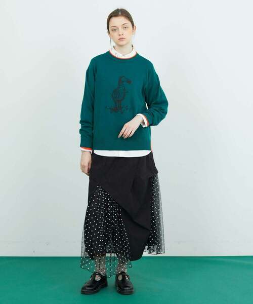 FRAPBOIS（フラボア）の「ドードーニット（ニット/セーター・レディース・ターコイズブルー/グレー・1/2）」の18枚目の写真