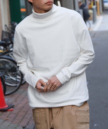 ピーチスムース 無地 タートルネック ロンT / 長袖 Tシャツ