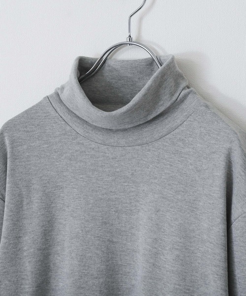 ZIP FIVE(ジップファイブ)の「ピーチスムース 無地 タートルネック ロンT / 長袖 Tシャツ(Tシャツ/カットソー・メンズ・ホワイト/ブラック/ブルーグレー/杢グレー/ワイン/チャコール・MEDIUM/LARGE/X-LARGE)」の7枚目の写真