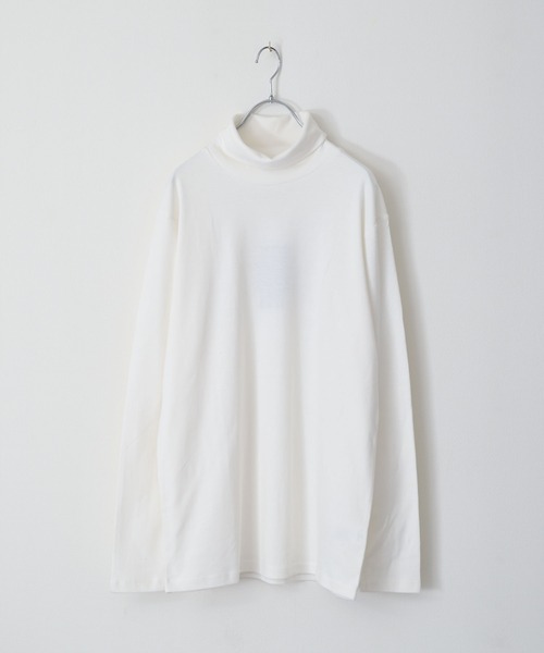 ZIP FIVE(ジップファイブ)の「ピーチスムース 無地 タートルネック ロンT / 長袖 Tシャツ(Tシャツ/カットソー・メンズ・ホワイト/ブラック/ブルーグレー/杢グレー/ワイン/チャコール・MEDIUM/LARGE/X-LARGE)」の22枚目の写真