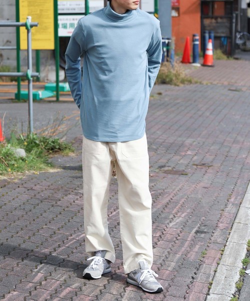 ZIP FIVE(ジップファイブ)の「ピーチスムース 無地 タートルネック ロンT / 長袖 Tシャツ(Tシャツ/カットソー・メンズ・ホワイト/ブラック/ブルーグレー/杢グレー/ワイン/チャコール・MEDIUM/LARGE/X-LARGE)」の14枚目の写真