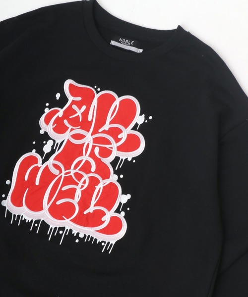 Lazar(ラザル)の「Graffiti Logo オーバーサイズ グラフィティ タギングロゴ ワッペン刺繍 スウェット レディース メンズ トレーナー(スウェット・メンズ・ホワイト/ブラック/イエロー/グリーン/ホワイト系その他/ブラック系その他・M/L)」の4枚目の写真