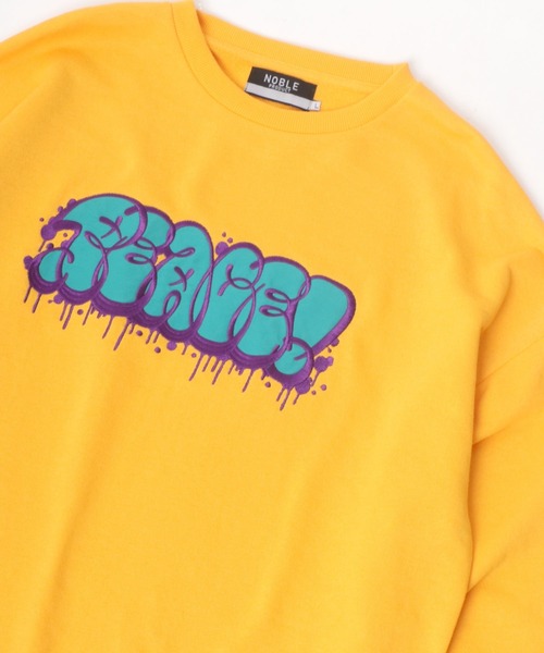 Lazar(ラザル)の「Graffiti Logo オーバーサイズ グラフィティ タギングロゴ ワッペン刺繍 スウェット レディース メンズ トレーナー(スウェット・メンズ・ホワイト/ブラック/イエロー/グリーン/ホワイト系その他/ブラック系その他・M/L)」の6枚目の写真