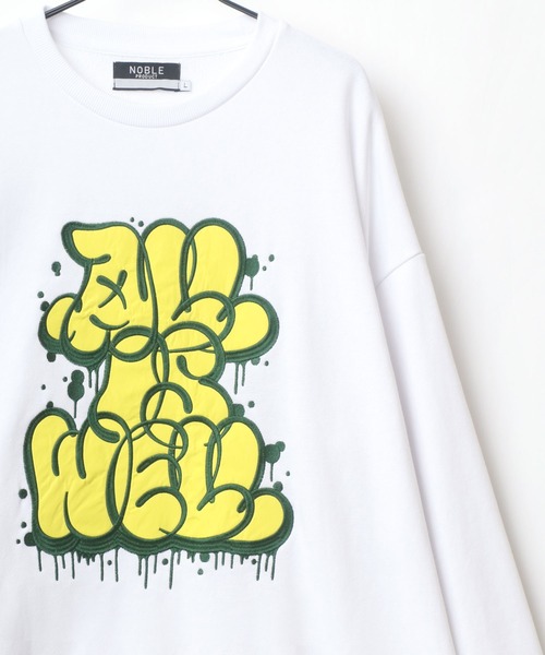 Lazar(ラザル)の「Graffiti Logo オーバーサイズ グラフィティ タギングロゴ ワッペン刺繍 スウェット レディース メンズ トレーナー(スウェット・メンズ・ホワイト/ブラック/イエロー/グリーン/ホワイト系その他/ブラック系その他・M/L)」の8枚目の写真