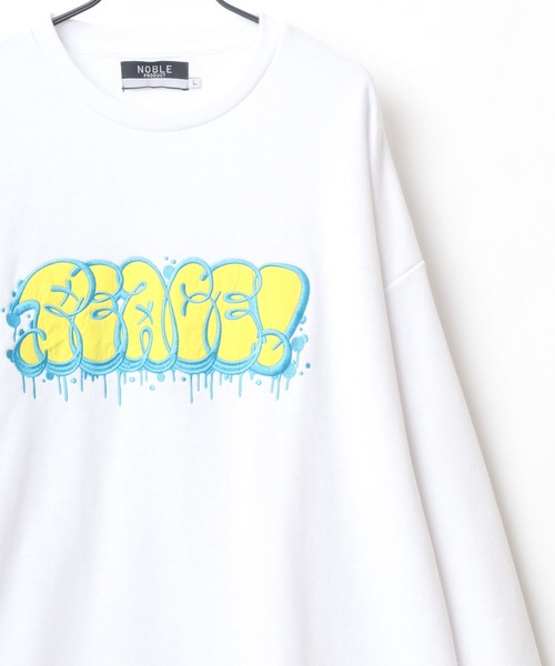 Lazar(ラザル)の「Graffiti Logo オーバーサイズ グラフィティ タギングロゴ ワッペン刺繍 スウェット レディース メンズ トレーナー(スウェット・メンズ・ホワイト/ブラック/イエロー/グリーン/ホワイト系その他/ブラック系その他・M/L)」の7枚目の写真