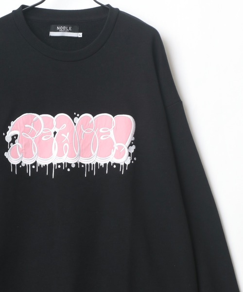 Lazar(ラザル)の「Graffiti Logo オーバーサイズ グラフィティ タギングロゴ ワッペン刺繍 スウェット レディース メンズ トレーナー(スウェット・メンズ・ホワイト/ブラック/イエロー/グリーン/ホワイト系その他/ブラック系その他・M/L)」の9枚目の写真