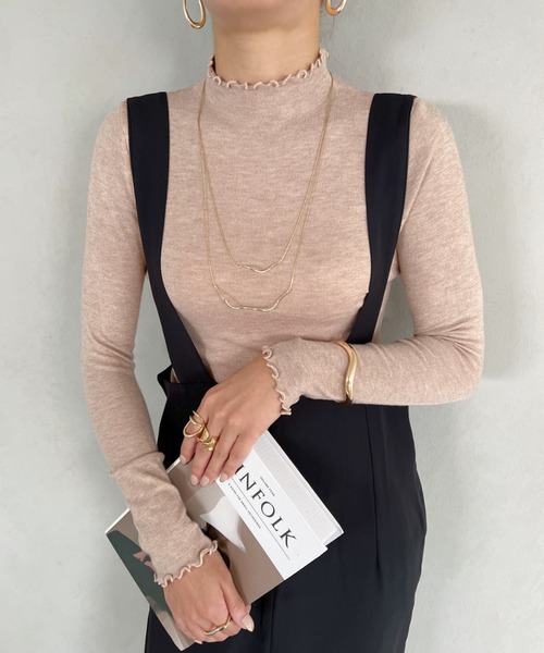 MYMOOD.(マイムード)の「メロウハイネックニットTOPS(ニット/セーター・レディース・ホワイト/ブラック/ブラウン/アイボリー・FREE)」の4枚目の写真