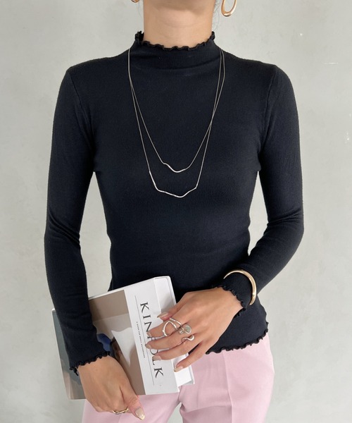 MYMOOD.(マイムード)の「メロウハイネックニットTOPS(ニット/セーター・レディース・ホワイト/ブラック/ブラウン/アイボリー・FREE)」の3枚目の写真