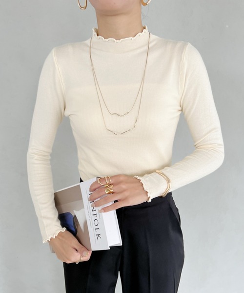 MYMOOD.(マイムード)の「メロウハイネックニットTOPS(ニット/セーター・レディース・ホワイト/ブラック/ブラウン/アイボリー・FREE)」の17枚目の写真