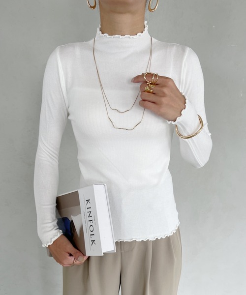MYMOOD.(マイムード)の「メロウハイネックニットTOPS(ニット/セーター・レディース・ホワイト/ブラック/ブラウン/アイボリー・FREE)」の6枚目の写真