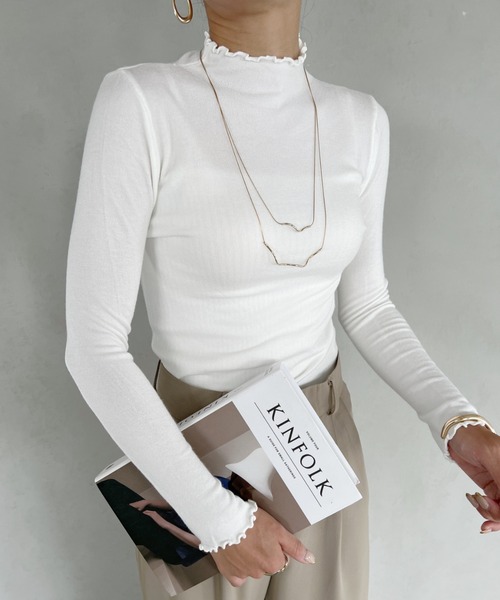 MYMOOD.(マイムード)の「メロウハイネックニットTOPS(ニット/セーター・レディース・ホワイト/ブラック/ブラウン/アイボリー・FREE)」の8枚目の写真
