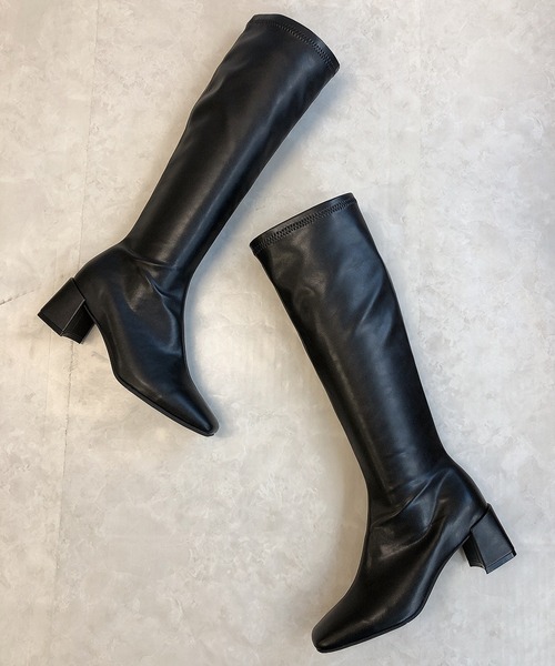 Noubel Voug Relax（ヌーベルヴォーグリラックス）の「ストレッチロングブーツ（ブーツ・レディース・ブラック/ブラック系その他・S/M/L/LL/3L）」の7枚目の写真