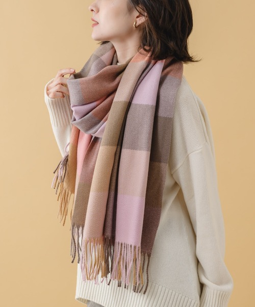 KATHARINE ROSS(キャサリンロス)の「【KATHARINE ROSS】カラフルブロックチェックストール WEB限定(ストール/ショール・レディース・ブラック/ピンク/グリーン/ボルドー・MEDIUM)」の3枚目の写真