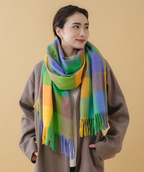 KATHARINE ROSS(キャサリンロス)の「【KATHARINE ROSS】カラフルブロックチェックストール WEB限定(ストール/ショール・レディース・ブラック/ピンク/グリーン/ボルドー・MEDIUM)」の18枚目の写真