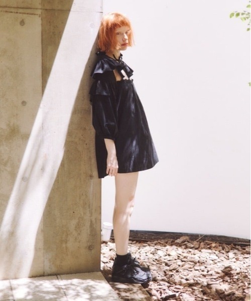 papier（パピエ）の「papier/パピエ/Cotton mini OP（ワンピース・レディース・ブラック/ホワイト/イエロー・FREE）」の3枚目の写真