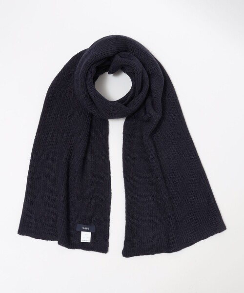 SHIPS(シップス)の「*SHIPS:〈ウォッシャブル〉Clacarbo(R) ビッグ ニット マフラー(マフラー・メンズ・ブラック/ネイビー/オリーブ・ONE SIZE)」の1枚目の写真