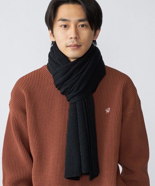 SHIPS(シップス)の「*SHIPS:〈ウォッシャブル〉Clacarbo(R) ビッグ ニット マフラー(マフラー・メンズ・ブラック/ネイビー/オリーブ・ONE SIZE)」の2枚目の写真
