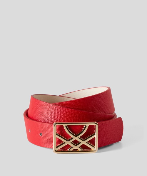 BENETTON (UNITED COLORS OF BENETTON)（ベネトンユナイテッドカラーズオブベネトン）の「フェイクレザーループロゴバックルベルト（ベルト・レディース・ブラック/ベージュ/レッド/ブルー・SMALL/MEDIUM/LARGE）」の4枚目の写真