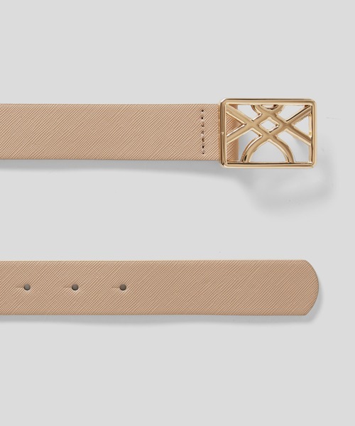 BENETTON (UNITED COLORS OF BENETTON)（ベネトンユナイテッドカラーズオブベネトン）の「フェイクレザーループロゴバックルベルト（ベルト・レディース・ブラック/ベージュ/レッド/ブルー・SMALL/MEDIUM/LARGE）」の5枚目の写真