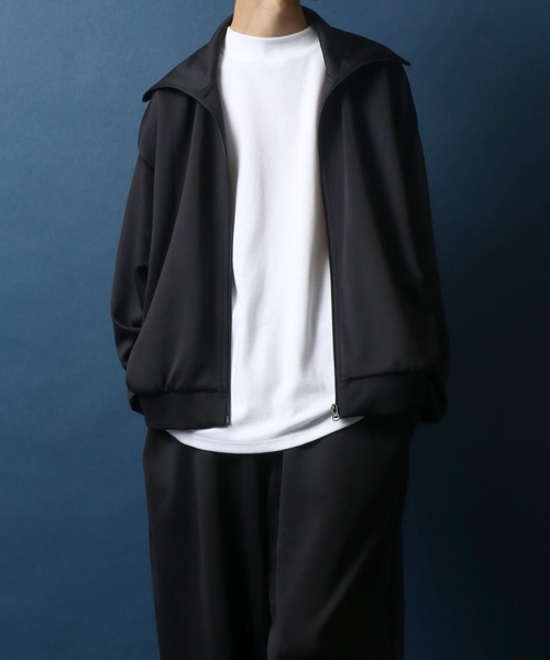 ANPAS（アンパス）の「Wide Silhouette Volume High Neck Track Jacket/別注 ワイドシルエット ボリュームハイネック トラックジャケット ジャージ セットアップ対応（ジャージ・メンズ・ブラック・LL/M/L）」の18枚目の写真