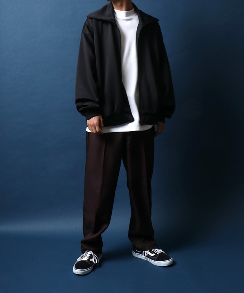 ANPAS（アンパス）の「Wide Silhouette Volume High Neck Track Jacket/別注 ワイドシルエット ボリュームハイネック トラックジャケット ジャージ セットアップ対応（ジャージ・メンズ・ブラック・LL/M/L）」の21枚目の写真