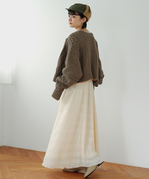 Crisp（クリスプ）の「パターンミックスニットカーディガン（カーディガン/ボレロ・レディース・ブラウン/グリーン/ベージュ・FREE）」の17枚目の写真