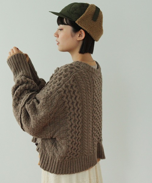Crisp（クリスプ）の「パターンミックスニットカーディガン（カーディガン/ボレロ・レディース・ブラウン/グリーン/ベージュ・FREE）」の22枚目の写真