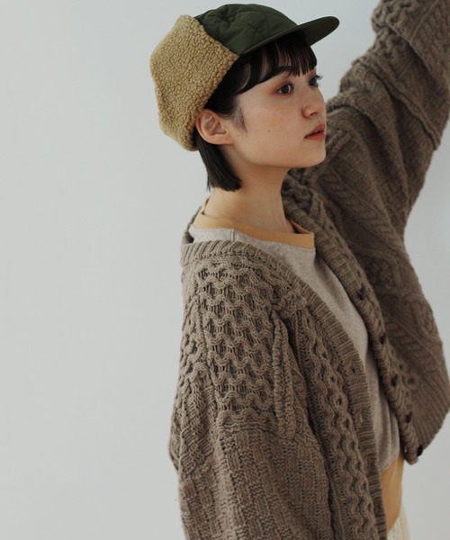 Crisp（クリスプ）の「パターンミックスニットカーディガン（カーディガン/ボレロ・レディース・ブラウン/グリーン/ベージュ・FREE）」の9枚目の写真