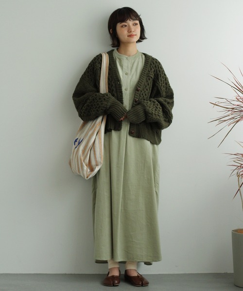 Crisp（クリスプ）の「パターンミックスニットカーディガン（カーディガン/ボレロ・レディース・ブラウン/グリーン/ベージュ・FREE）」の18枚目の写真