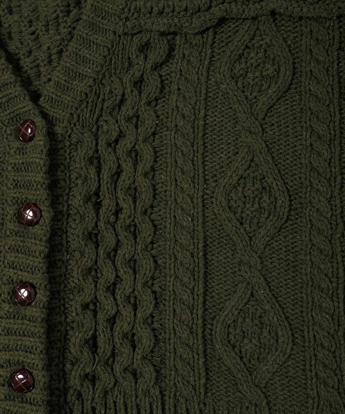 Crisp（クリスプ）の「パターンミックスニットカーディガン（カーディガン/ボレロ・レディース・ブラウン/グリーン/ベージュ・FREE）」の8枚目の写真