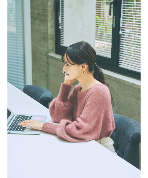 LAGUNAMOON（ラグナムーン）の「ラクーンショートニットプルオーバー（ニット/セーター・レディース・ピンク/アイボリー/モカ・FREE）」の20枚目の写真