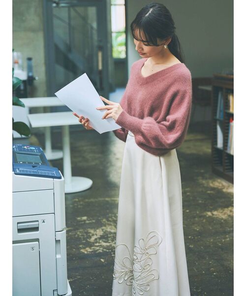 LAGUNAMOON（ラグナムーン）の「ラクーンショートニットプルオーバー（ニット/セーター・レディース・ピンク/アイボリー/モカ・FREE）」の21枚目の写真